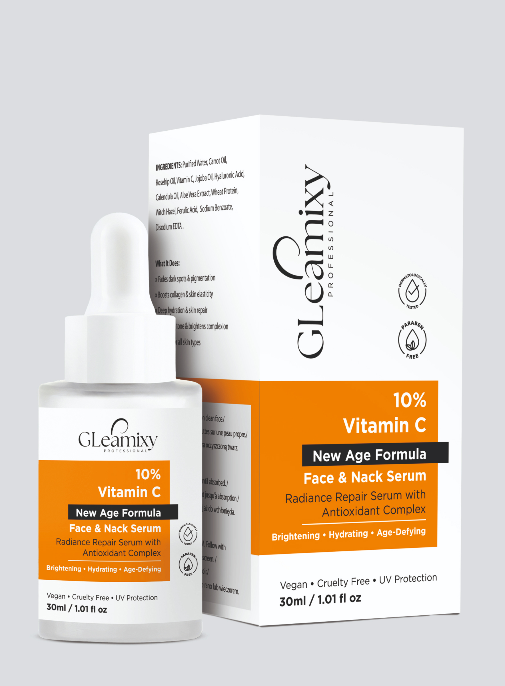 Gleamixy Vitamin C Serum 10% – brightening and hydrating serum 30ml